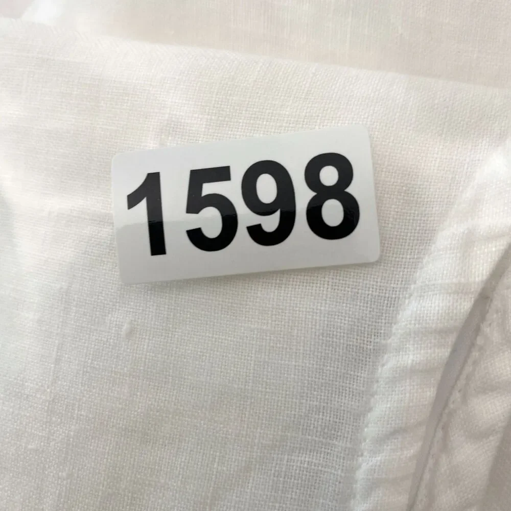 Bryn Walker Linen Top Bell Sleeves Womens Large White Lagenlook Cottage Coastal - Picture 11 of 11